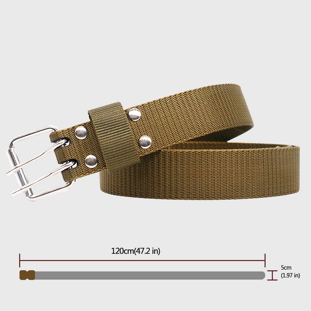 Anna-Kaci Women's Nylon Web Belt with Silver Buckle