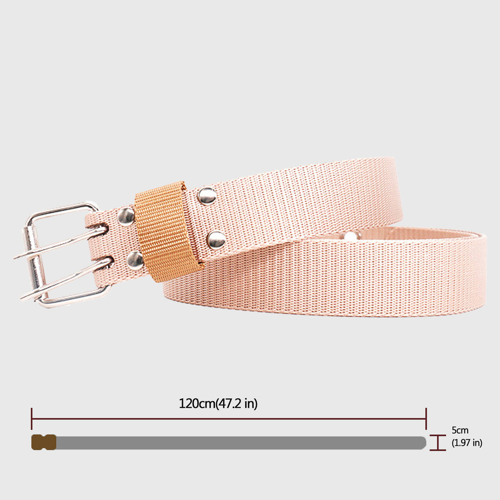 Anna-Kaci Women's Nylon Web Belt with Silver Buckle
