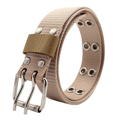 Anna-Kaci Women's Nylon Web Belt with Silver Buckle