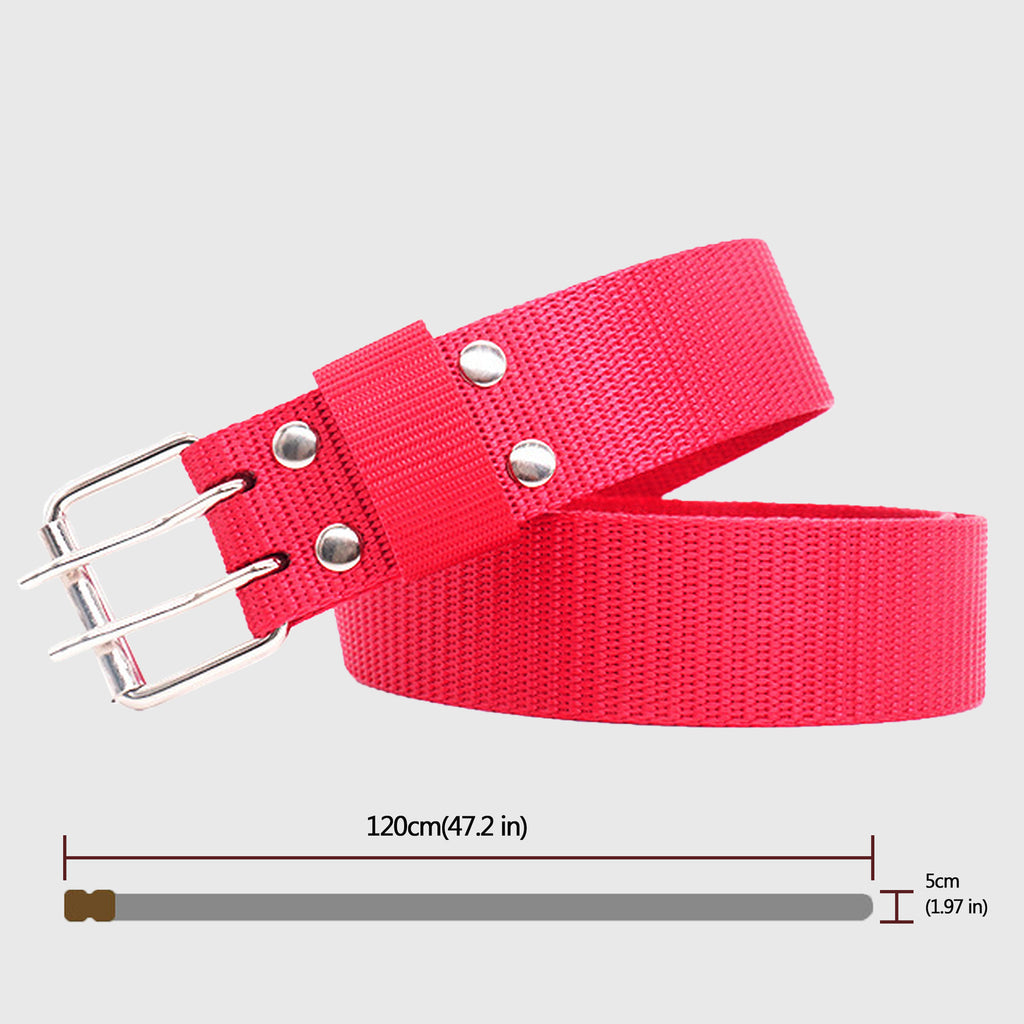 Anna-Kaci Women's Nylon Web Belt with Silver Buckle