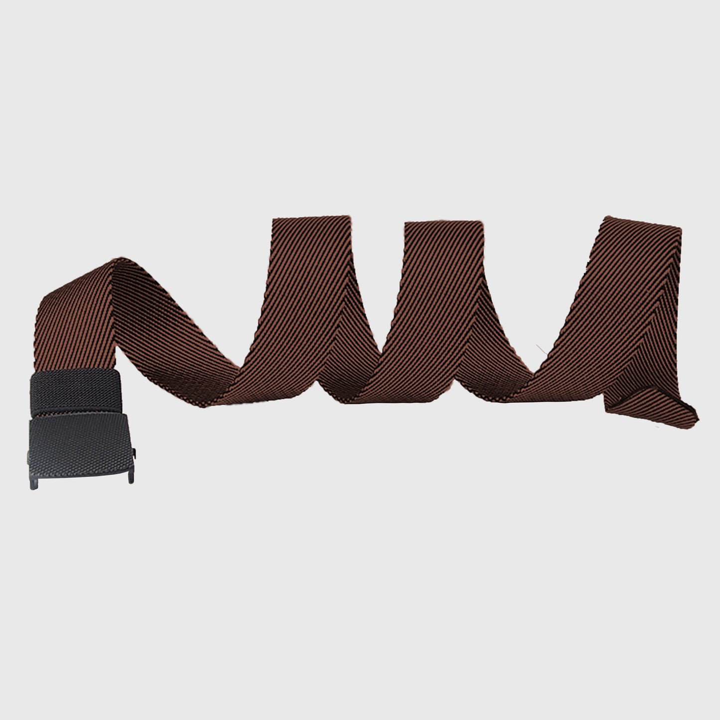 Anna-Kaci Women's Striped Nylon Belt with Textured Buckle