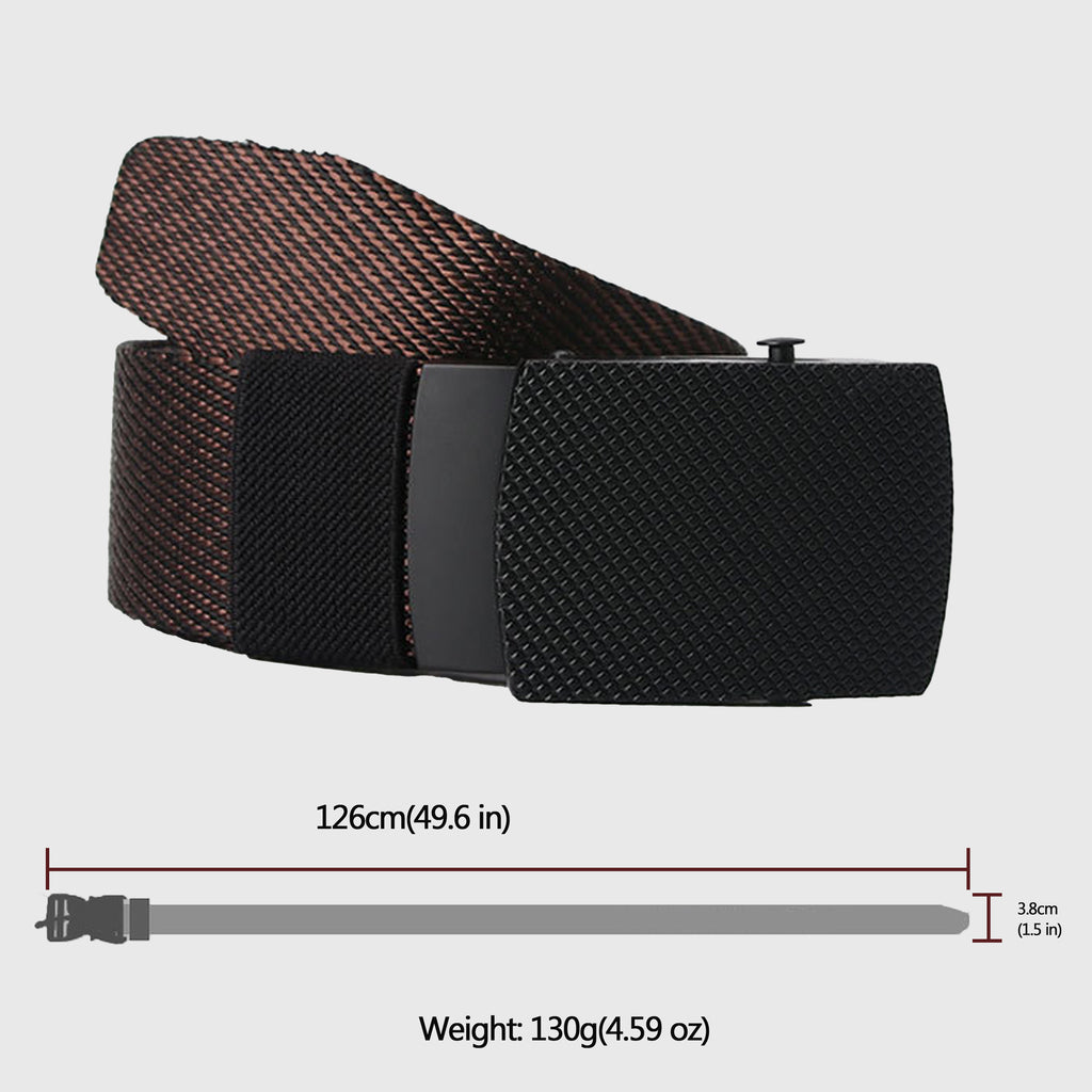 Anna-Kaci Women's Striped Nylon Belt with Textured Buckle
