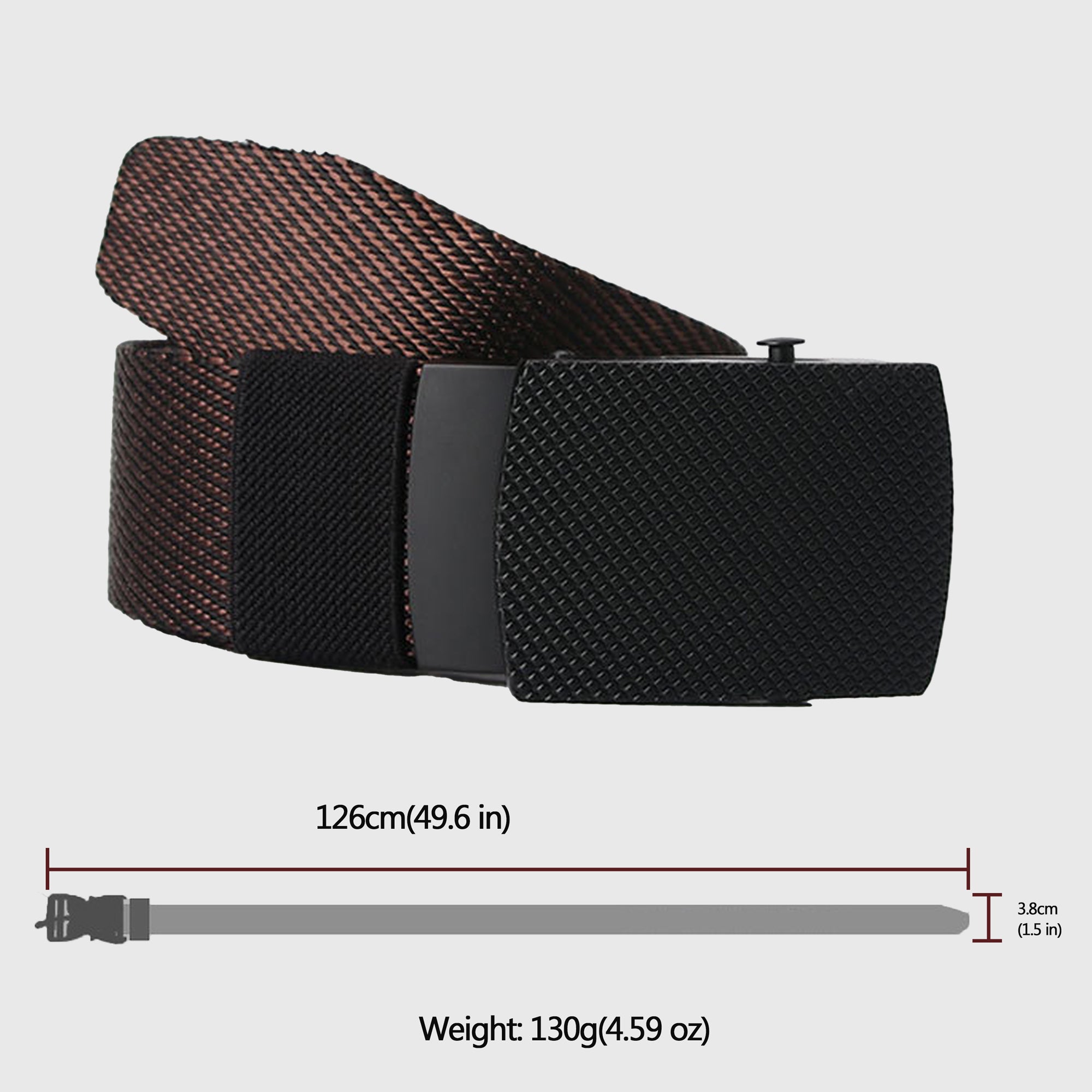 Anna-Kaci Women's Striped Nylon Belt with Textured Buckle