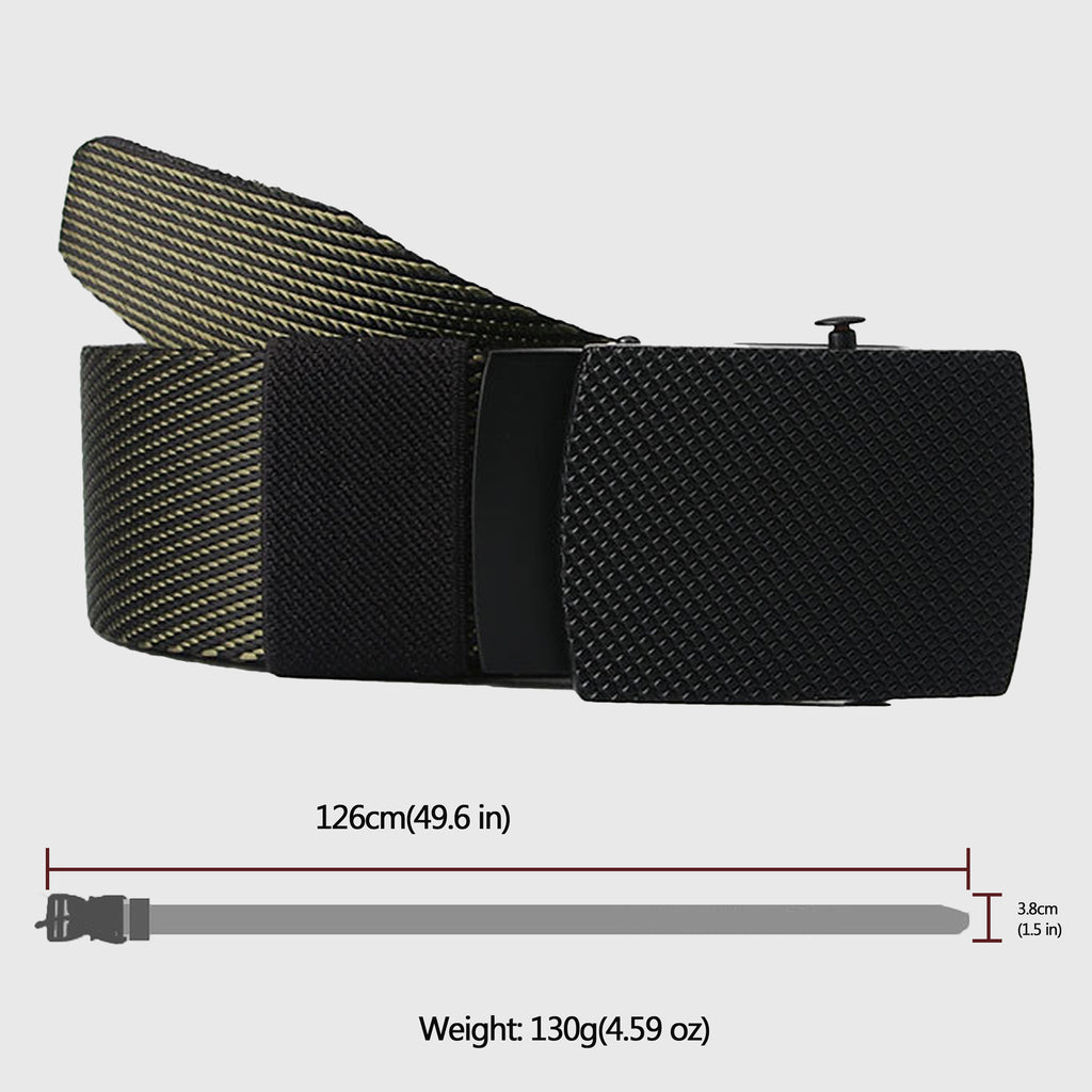 Anna-Kaci Women's Striped Nylon Belt with Textured Buckle