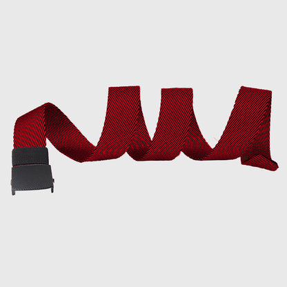 Anna-Kaci Women's Striped Nylon Belt with Textured Buckle