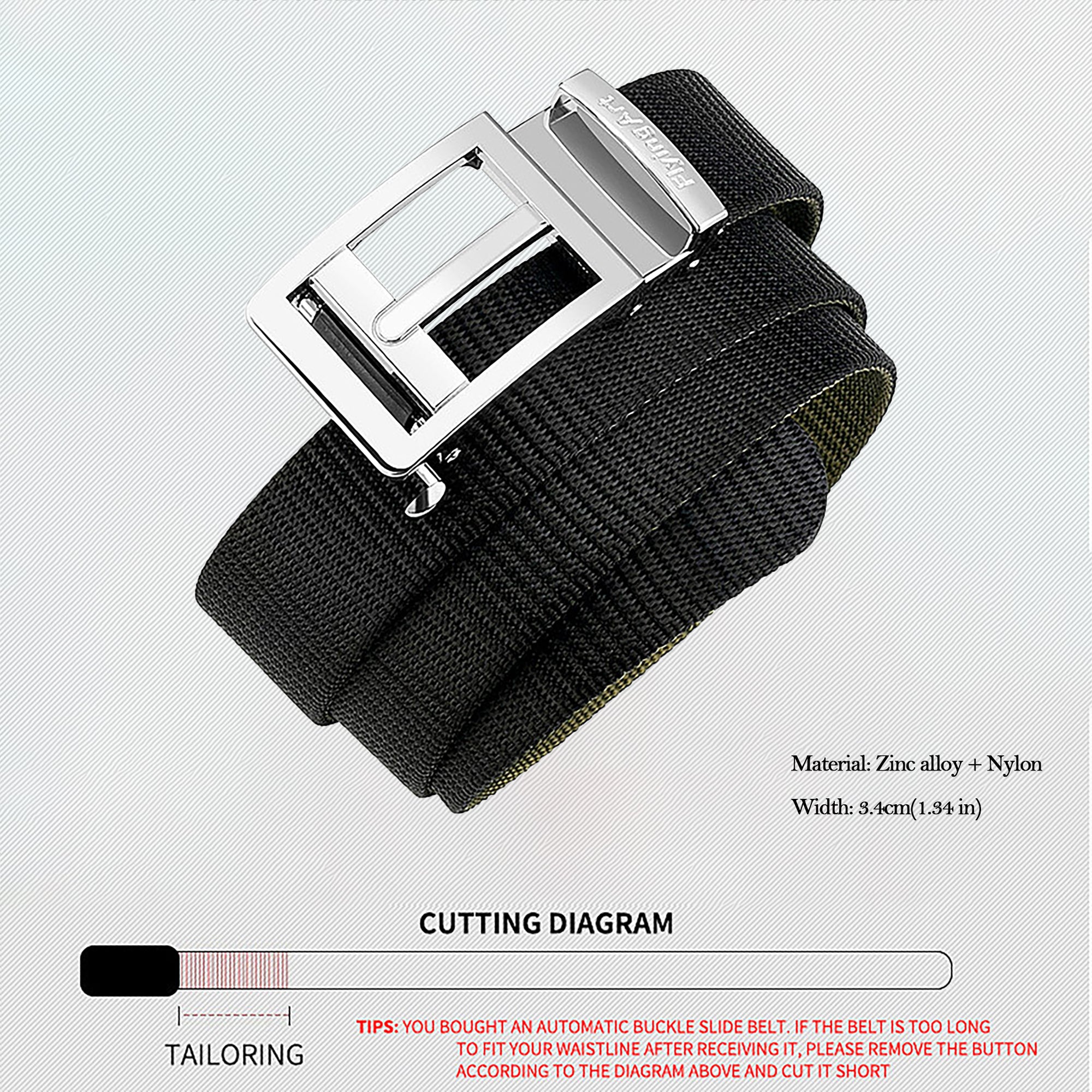 Anna-Kaci Women's Nylon Belt with Zinc Alloy Automatic Buckle