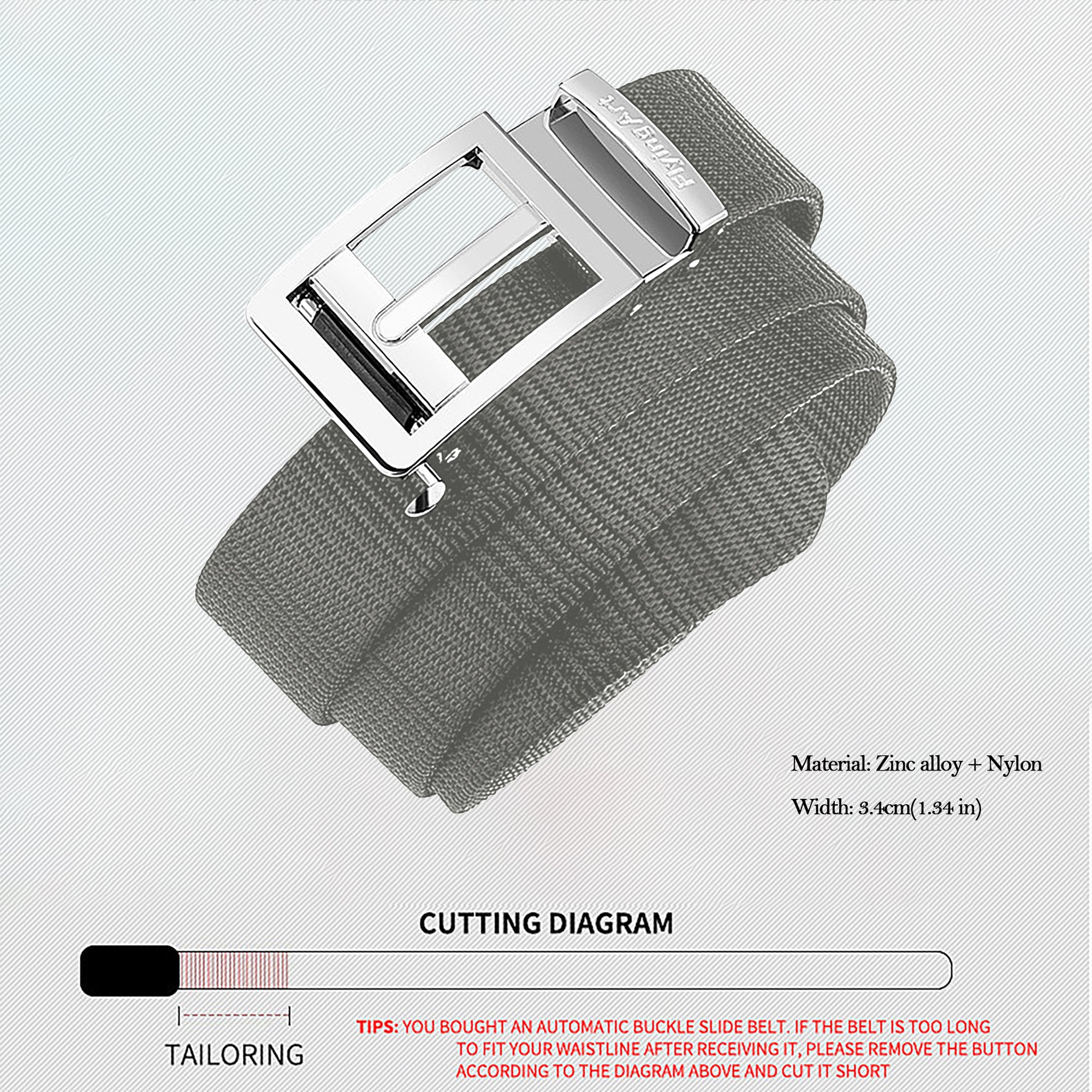 Anna-Kaci Women's Nylon Belt with Zinc Alloy Automatic Buckle