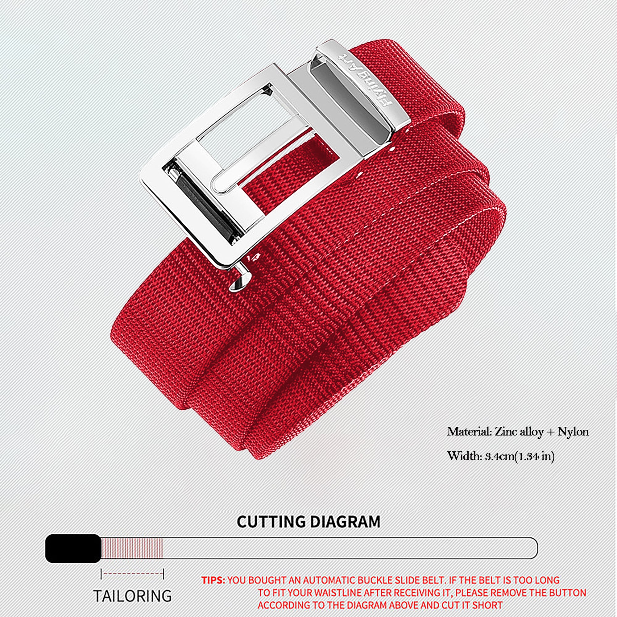 Anna-Kaci Women's Nylon Belt with Zinc Alloy Automatic Buckle