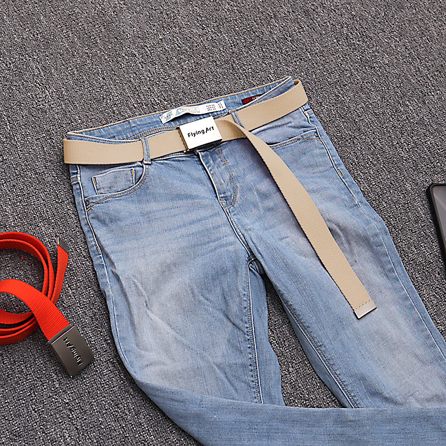 Anna-Kaci Women's Canvas Waist Belt with Metal Buckle