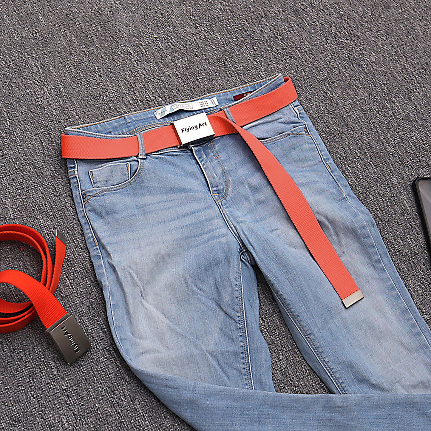 Anna-Kaci Women's Canvas Waist Belt with Metal Buckle