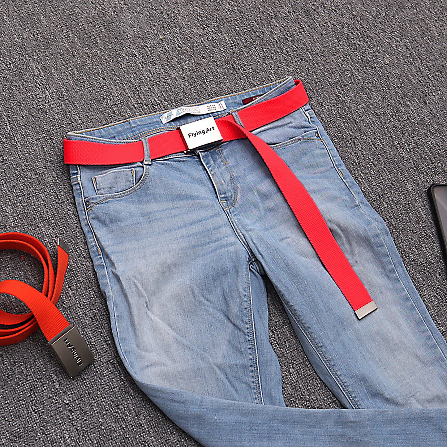 Anna-Kaci Women's Canvas Waist Belt with Metal Buckle