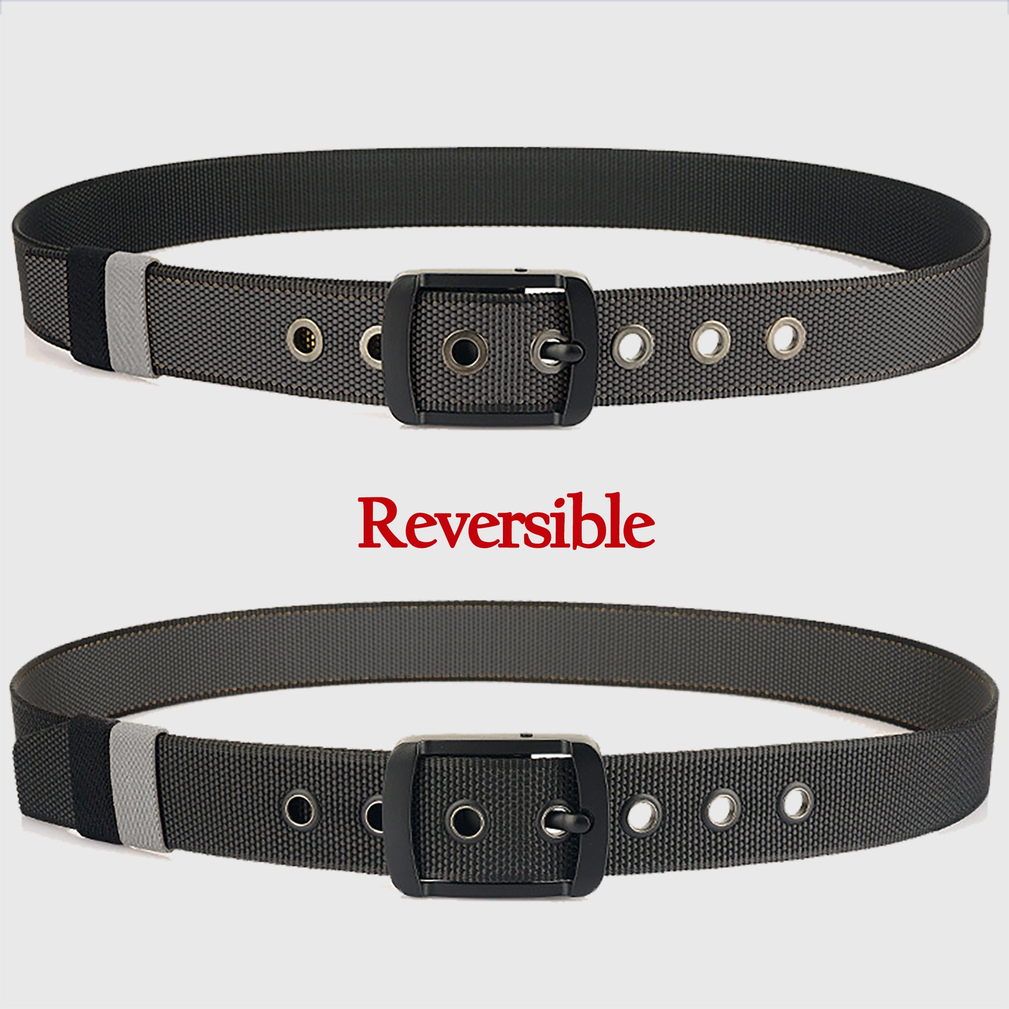 Anna-Kaci Women's Reversible 2-Color Nylon Waist Belt with Zinc Alloy Buckle