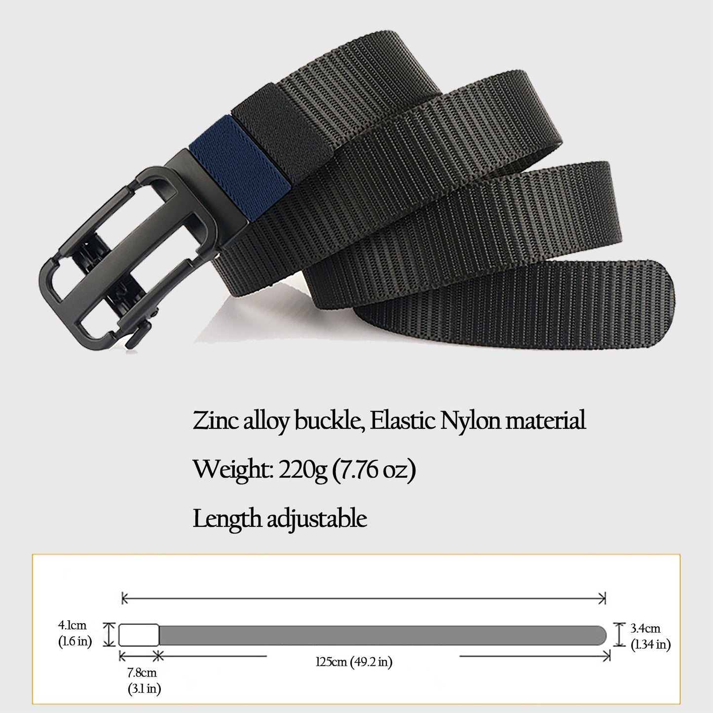 Anna-Kaci Women's Elastic Nylon Waist Belt with Zinc Alloy Adjustable Buckle