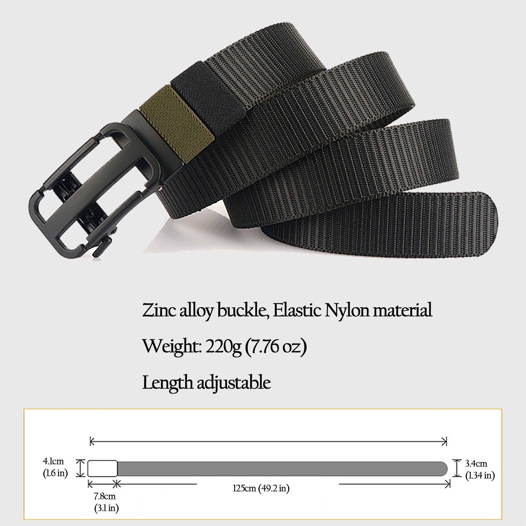 Anna-Kaci Women's Elastic Nylon Waist Belt with Zinc Alloy Adjustable Buckle
