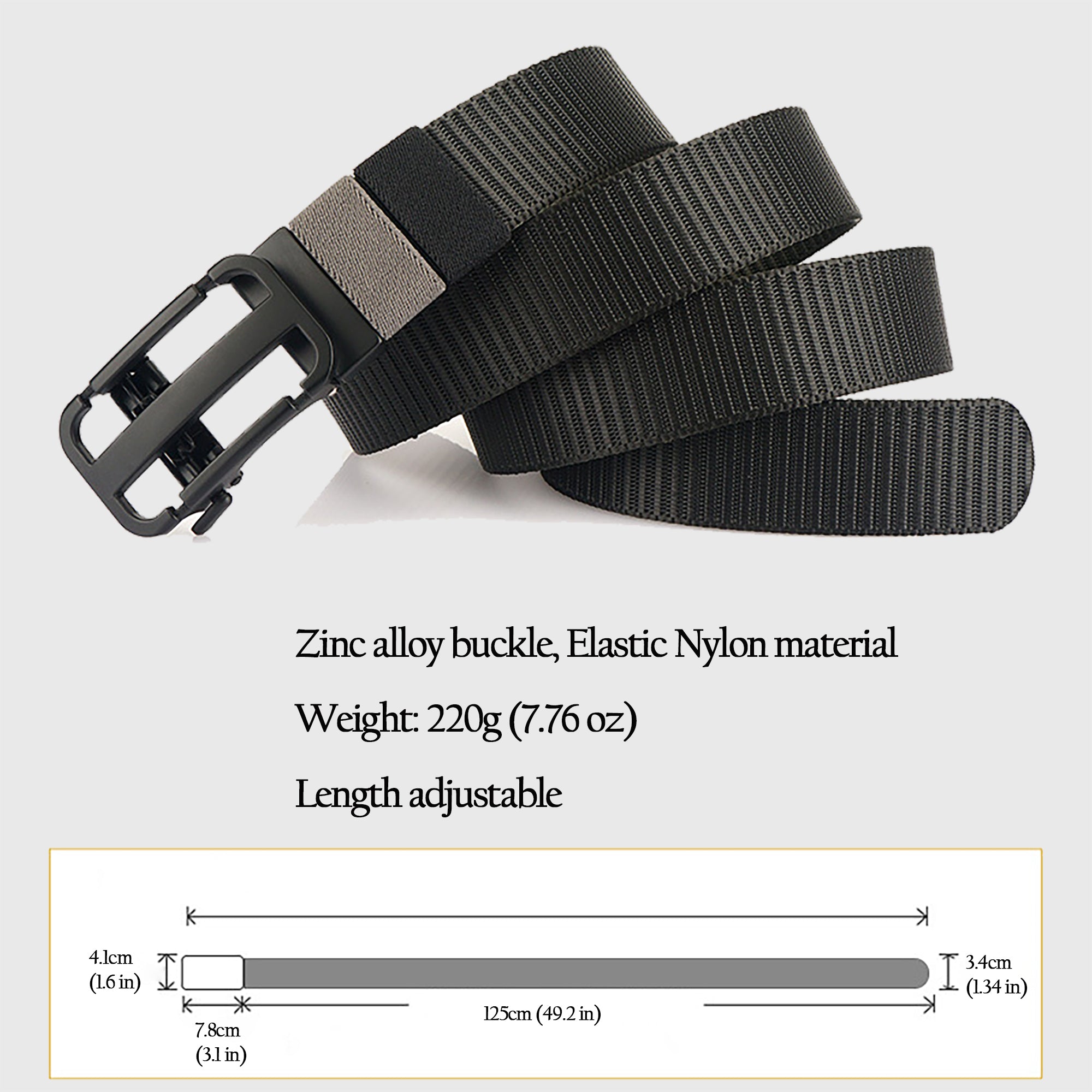 Anna-Kaci Women's Elastic Nylon Waist Belt with Zinc Alloy Adjustable Buckle