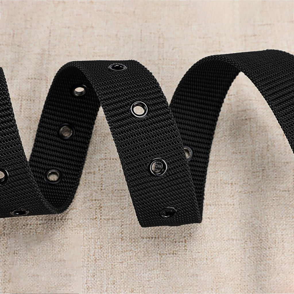 Anna-Kaci Women's Nylon Waist Belt with Multiple Holes & Black Buckle