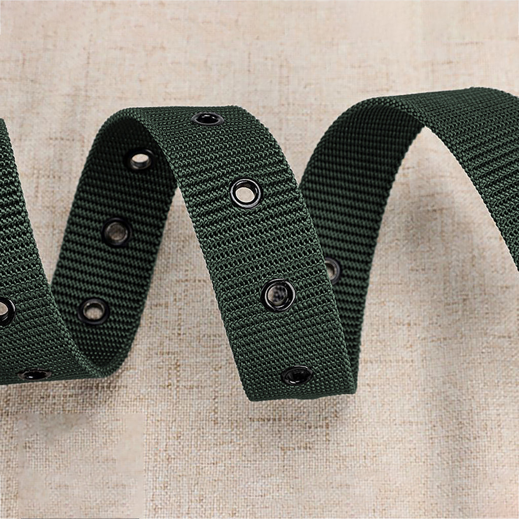 Anna-Kaci Women's Nylon Waist Belt with Multiple Holes & Black Buckle