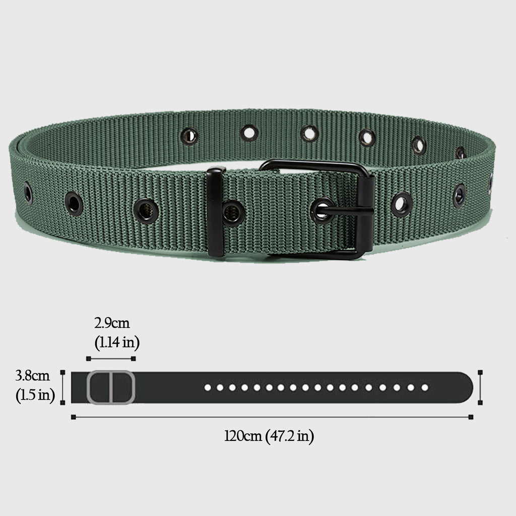 Anna-Kaci Women's Nylon Waist Belt with Multiple Holes & Black Buckle