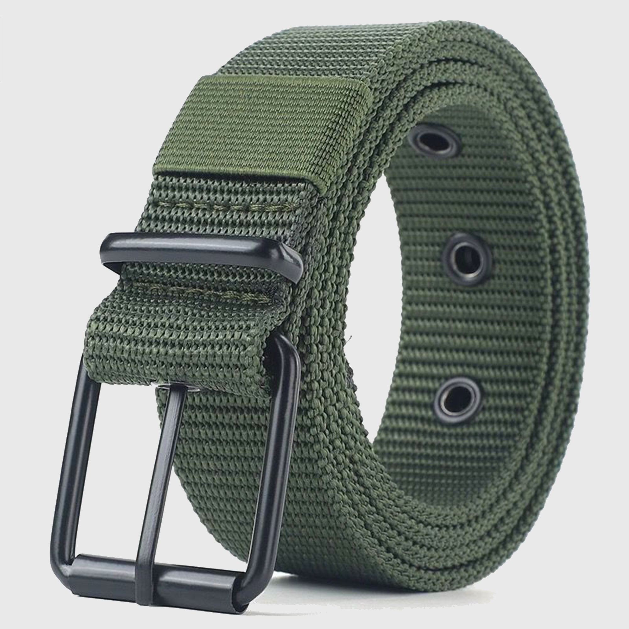 Anna-Kaci Women's Nylon Waist Belt with Multiple Holes & Black Buckle