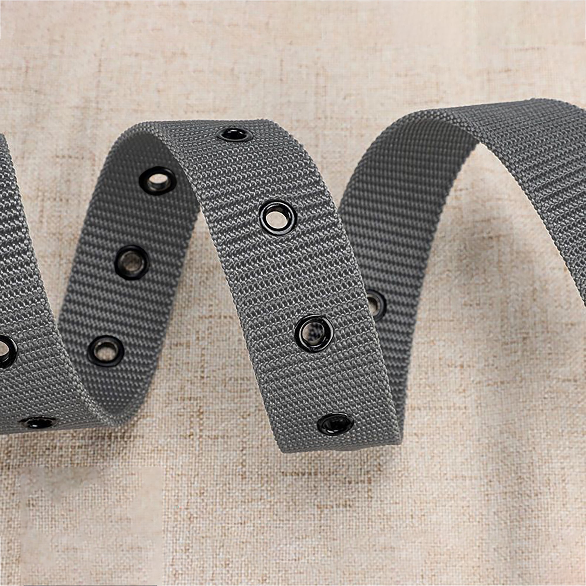 Anna-Kaci Women's Nylon Waist Belt with Multiple Holes & Black Buckle