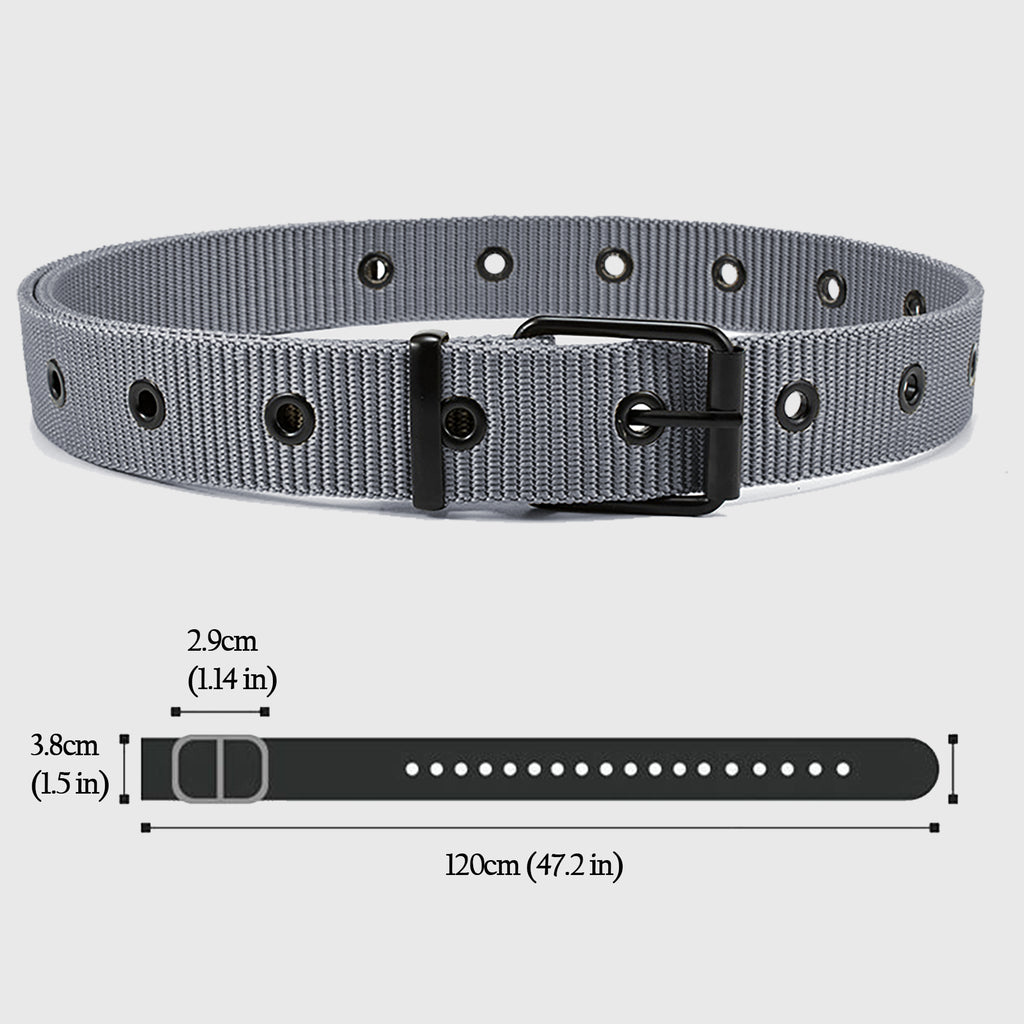 Anna-Kaci Women's Nylon Waist Belt with Multiple Holes & Black Buckle