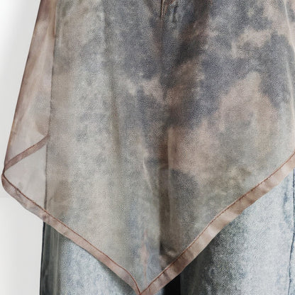 Anna-Kaci Women's Sheer Organza Overlay Wrap Skirt with Asymmetrical Hem and Tie Waist 17.7x59in