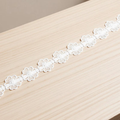 Anna-Kaci Women's Floral Lace Belt with Ribbon Tie and Delicate Sheer Embroidered Detailing 47in