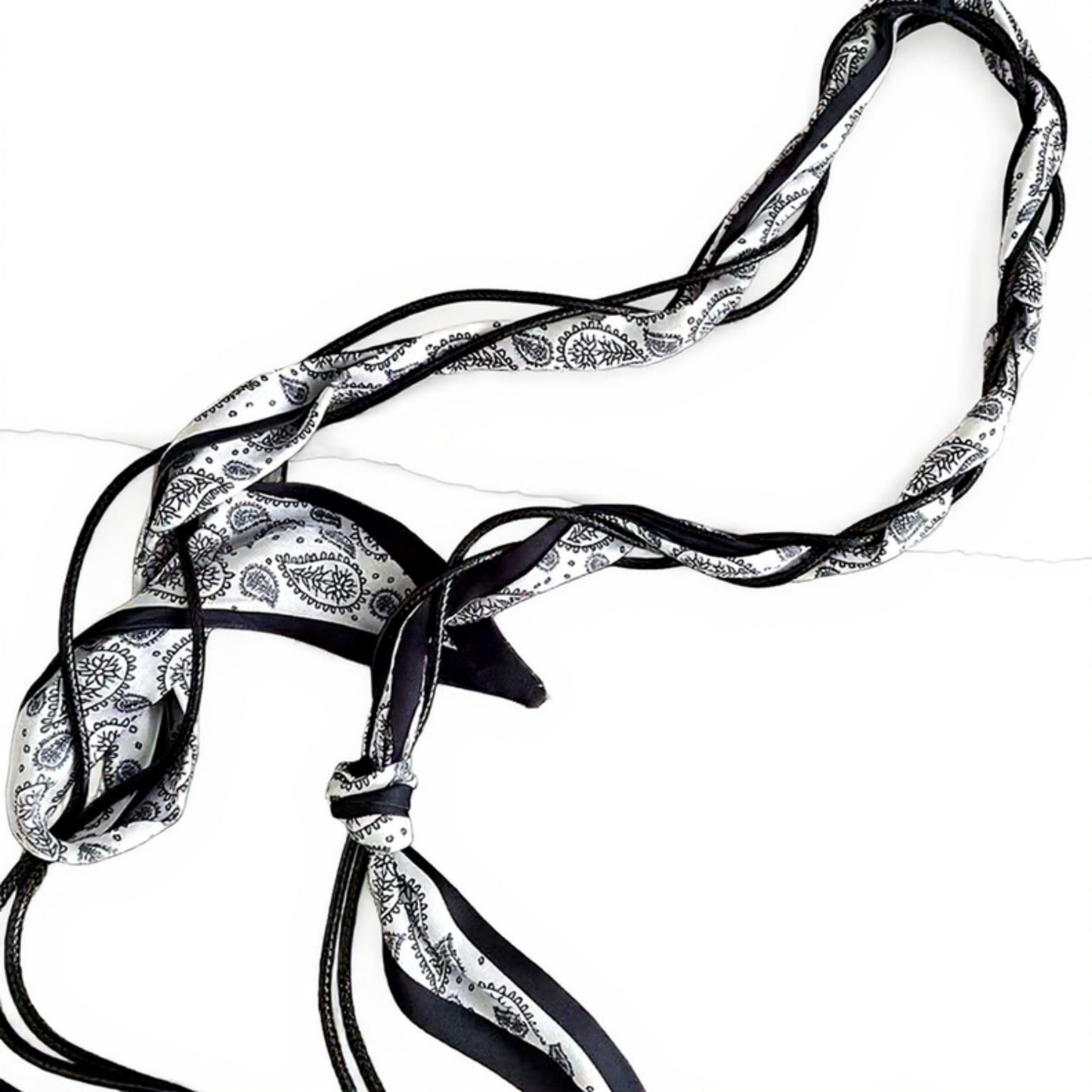 Anna-Kaci Women's Slim Rope Belt with Wood Bead Tassel Ends and Adjustable Knot Design 51in