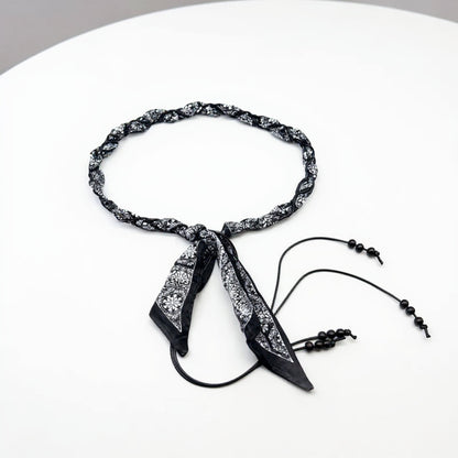 Anna-Kaci Women's Slim Rope Belt with Wood Bead Tassel Ends and Adjustable Knot Design 51in