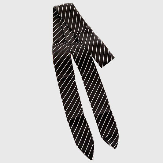 Anna-Kaci Women's Black & White Striped Tie Belt Y2K Fashion Statement Belt