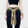 Anna-Kaci Women's Sheer Coin Belt with Metallic Sequin Tassel Details 71in