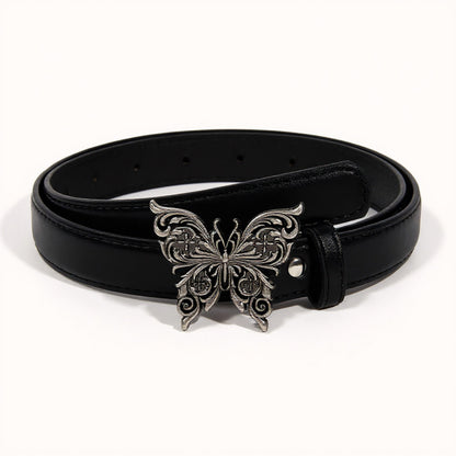 Anna-Kaci Women's Butterfly Buckle Belt with Textured Strap and Metal Detailing 40.5x2 in