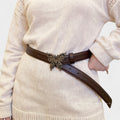 Anna-Kaci Women's Butterfly Buckle Belt with Textured Strap and Metal Detailing 40.5x2 in