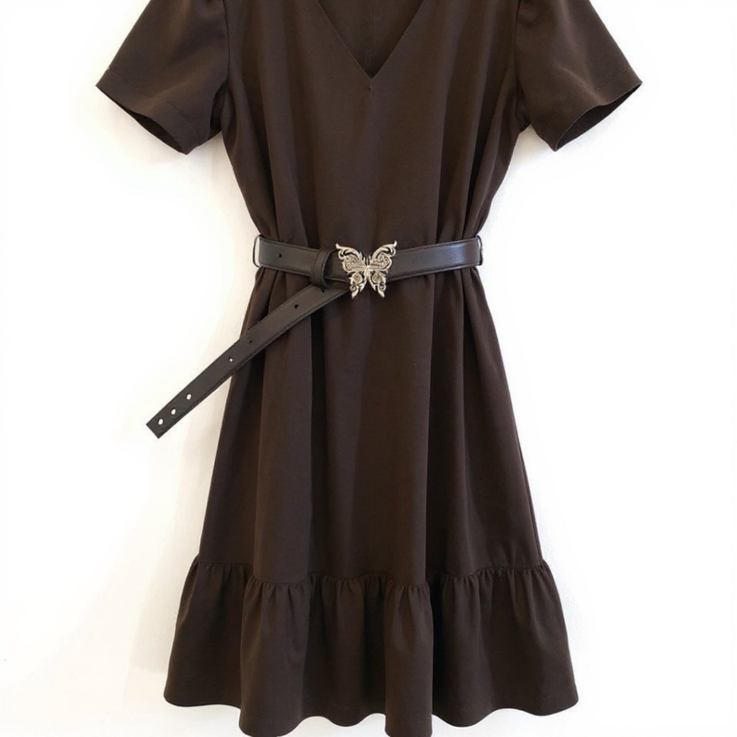 Anna-Kaci Women's Butterfly Buckle Belt with Textured Strap and Metal Detailing 40.5x2 in