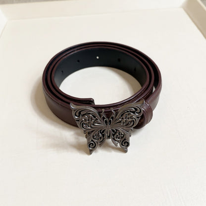 Anna-Kaci Women's Butterfly Buckle Belt with Textured Strap and Metal Detailing 40.5x2 in