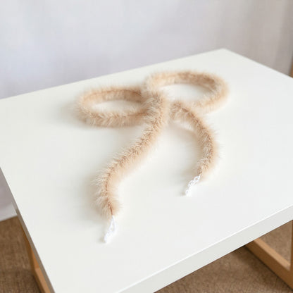 Anna-Kaci Women's Feather Trim Fashion Belt with Long Drape Accent and Adjustable Tie Design 79x1.5 in