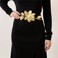 Anna-Kaci Women's Floral Waist Belt with Sculpted Petal Design and Adjustable Elastic Band 45.5x0.6 in