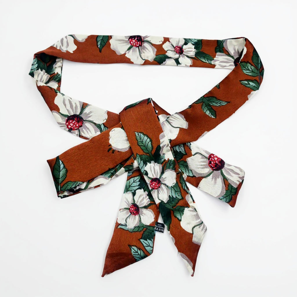 Anna-Kaci Women's Floral Print Fabric Belt with Soft Tie Bow and Adjustable Wrap Design 75x2 in