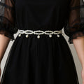 Anna-Kaci Women's Twisted Pearl Strand Waist Belt with Hanging Bead Details 47x1in
