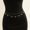 Anna-Kaci Women's Double Layer Butterfly Chain Belt with Dainty Charms and Adjustable Fit 26.5+9.8in