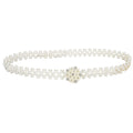 Anna-Kaci Womens Elastic Pearl Waist Belt with Stretch Fit Design