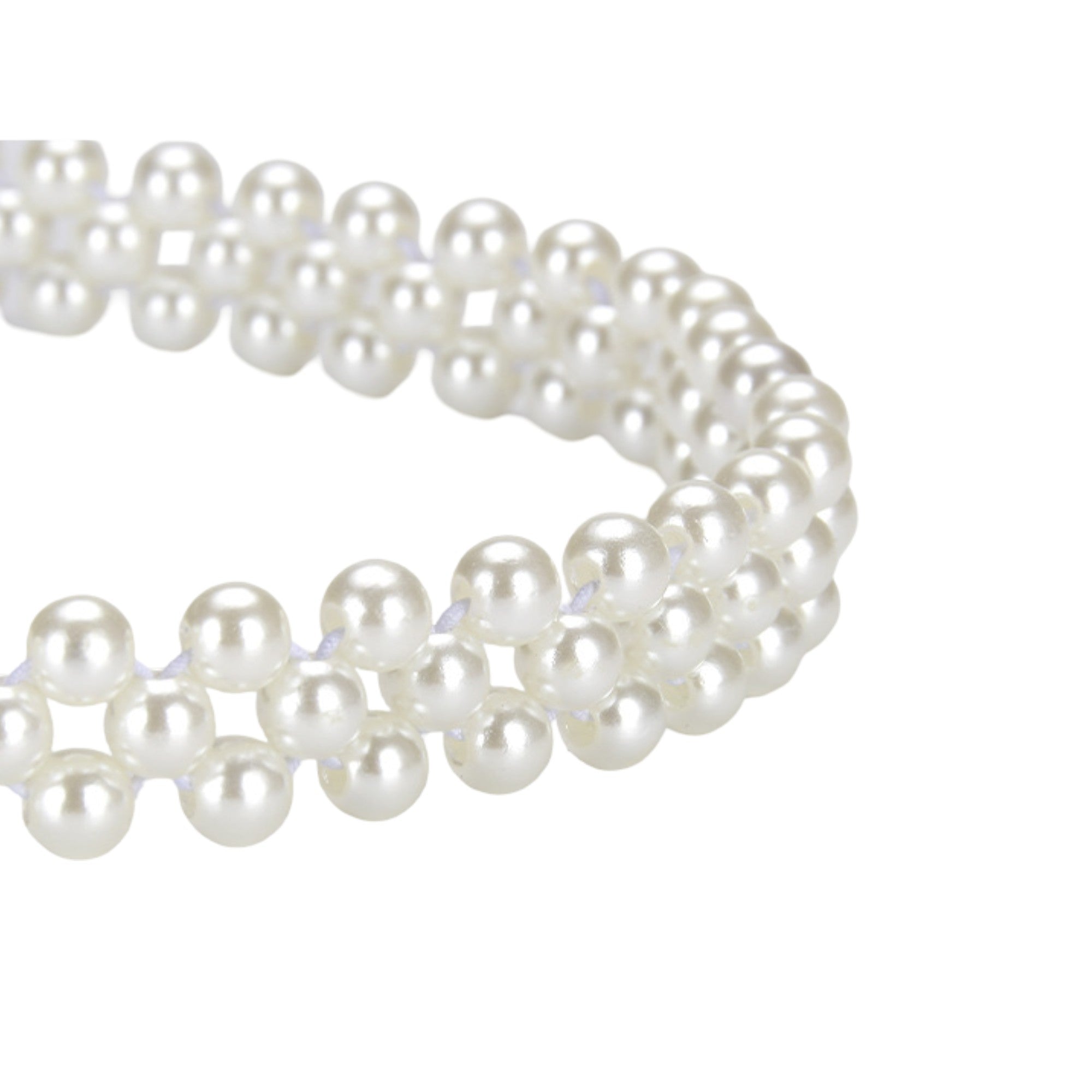 Anna-Kaci Womens Elastic Pearl Waist Belt with Center Pearl Accent