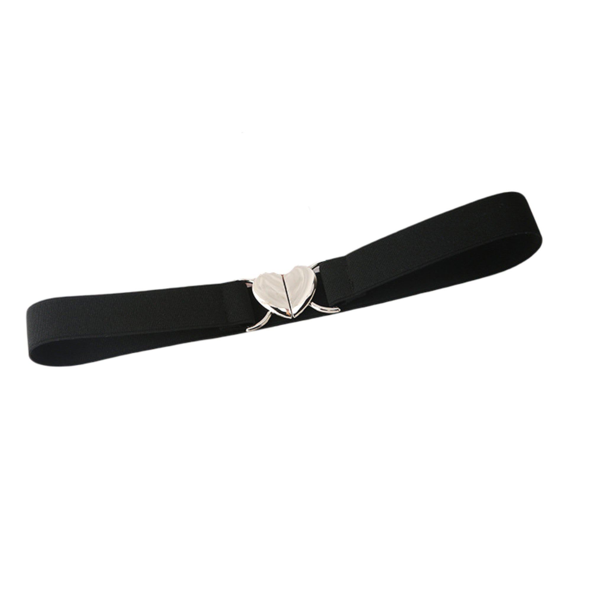 Anna-Kaci Womens Elastic Waist Belt with Heart Buckle