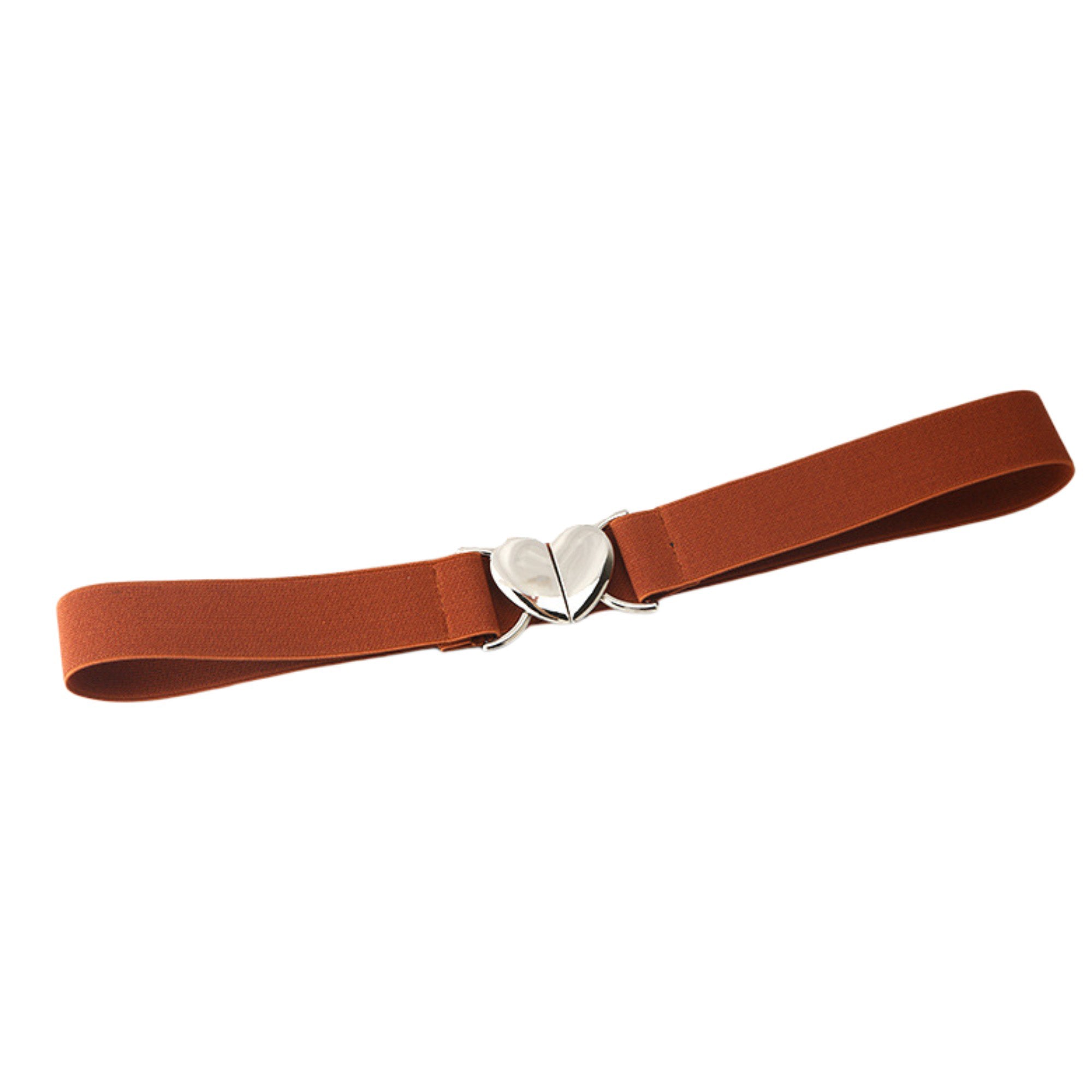 Anna-Kaci Womens Elastic Waist Belt with Heart Buckle