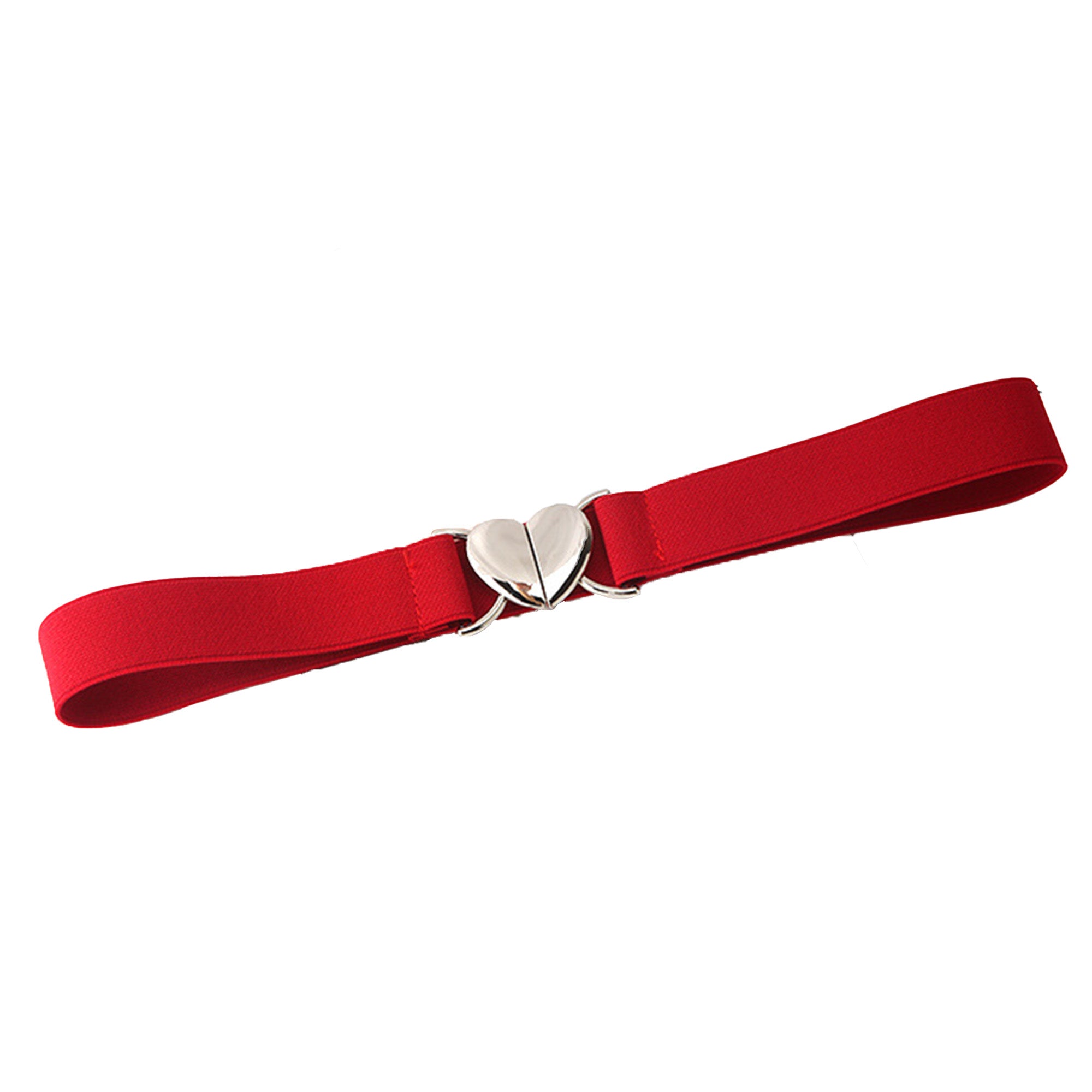 Anna-Kaci Womens Elastic Waist Belt with Heart Buckle