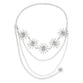 Anna-Kaci Womens Sunburst Metal Waist Chain Belt with Layered Chains