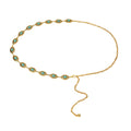 Anna-Kaci Vintage Adjustable Thin Chain Waist Belt with Turquoise Inspired Accents