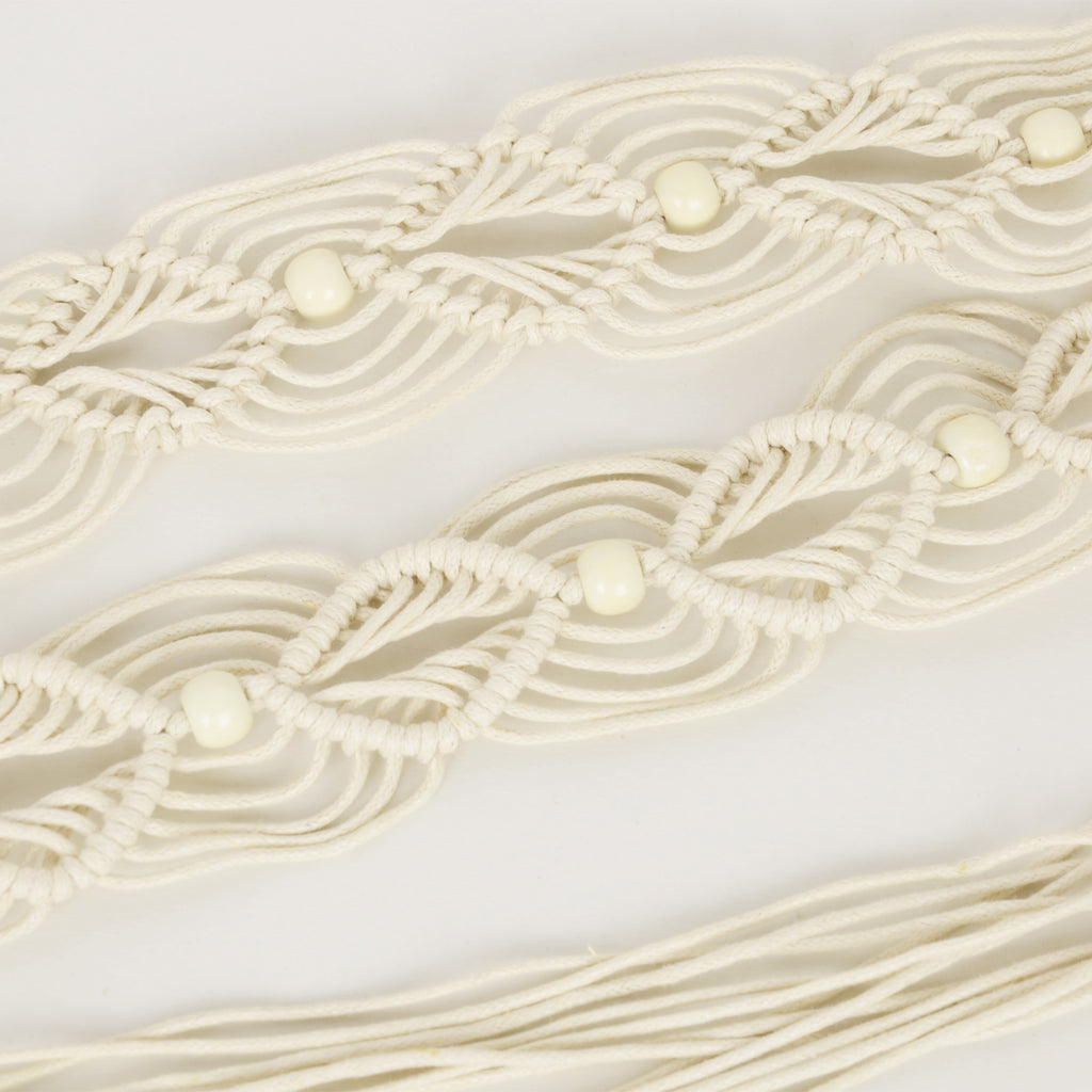 Anna-Kaci Womens Casual Braided Rope Belt with Wooden Ring