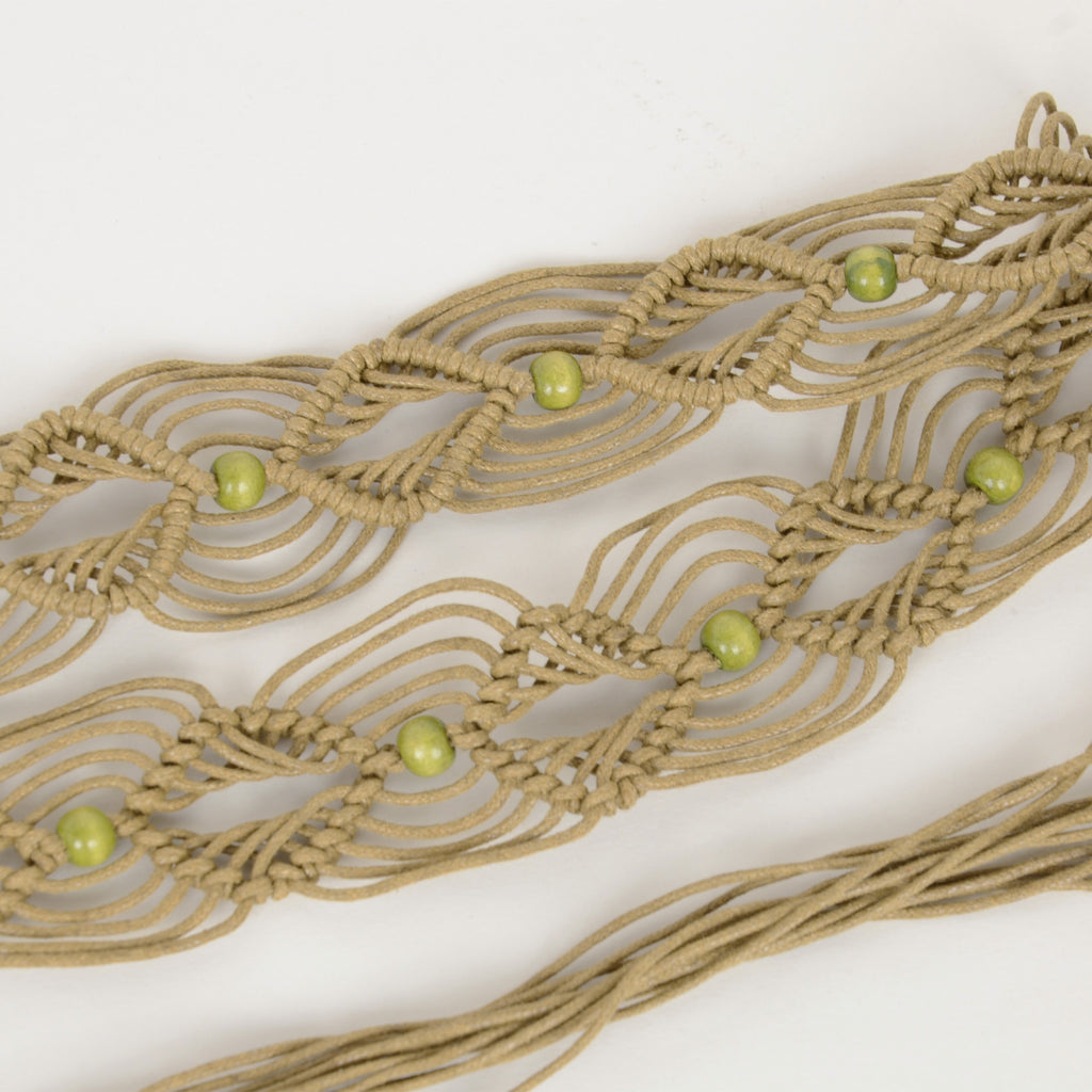 Anna-Kaci Womens Casual Braided Rope Belt with Wooden Ring