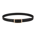 Anna-Kaci Women's Slim Leather Belt Square Buckle Adjustable Waist Belt Classic Minimalist Style